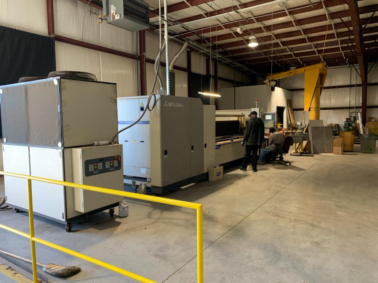 Mitsubishi laser cutter in operation
