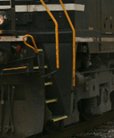Steps installed on locomotive with safety handrails