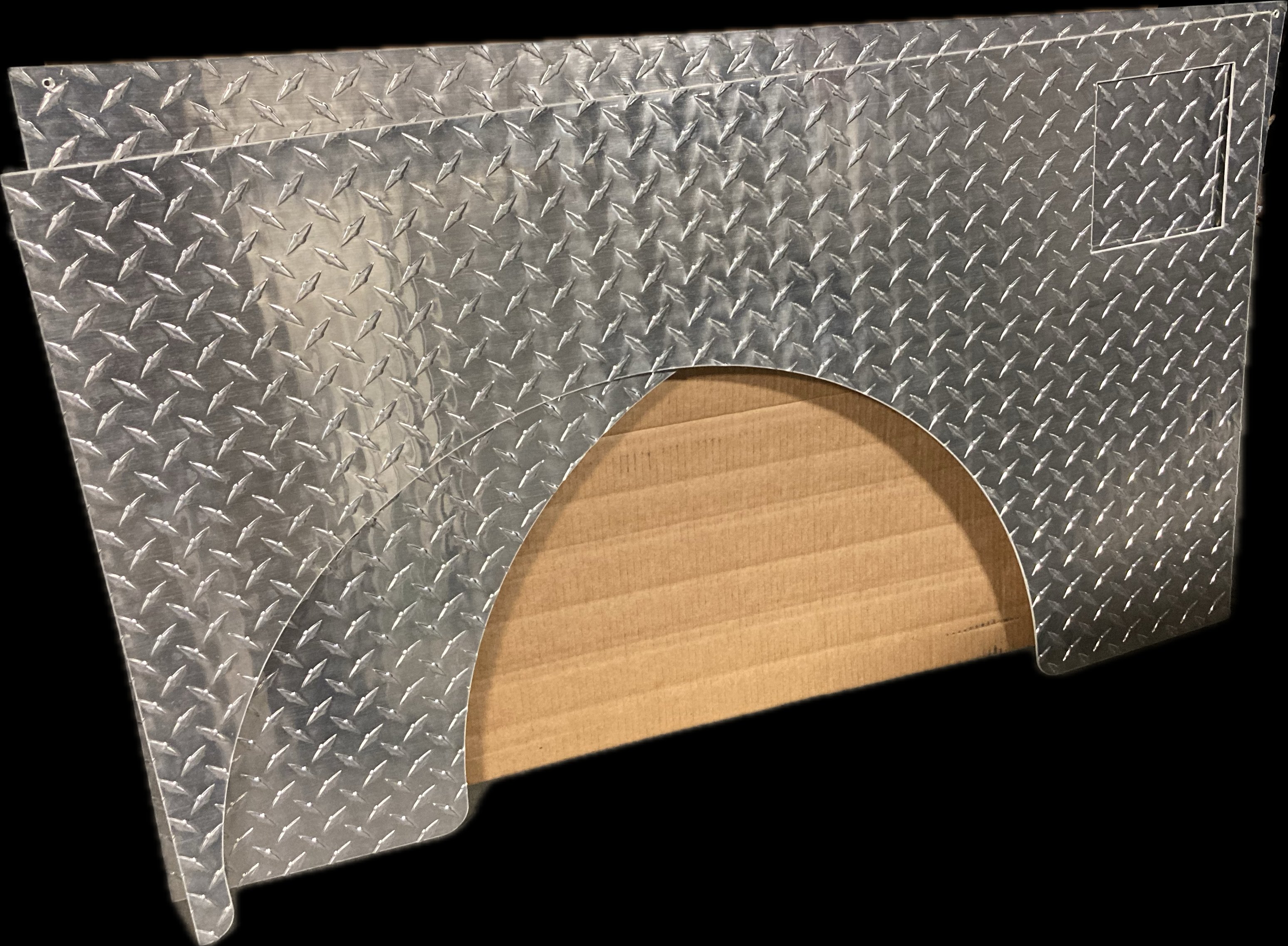 Wheel well trim ambulance diamond plate