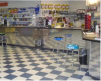 Retail store front stainless steel counter